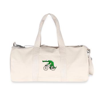 Crocodile avec vélo - Sac de sport en toile recyclée Stanley/Stella - blanc naturel - Devant