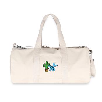 Ballon Animaux Ballon Artiste Chien Cactus - Sac de sport en toile recyclée Stanley/Stella - blanc naturel - Devant