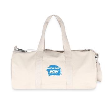 BEVOR DU FRAGST. NEIN. - Recycelte Canvas-Sporttasche von Stanley/Stella - Naturweiß - Vorne