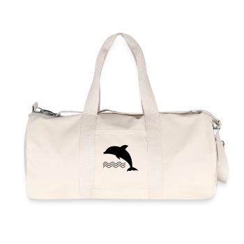 Le dauphin dans l’eau comme vecteur - Sac de sport en toile recyclée Stanley/Stella - blanc naturel - Devant