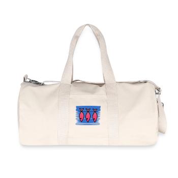 FISCH. APRILSCHERZ. OSTERN. SARDINE. MEER - Recycelte Canvas-Sporttasche von Stanley/Stella - Naturweiß - Vorne