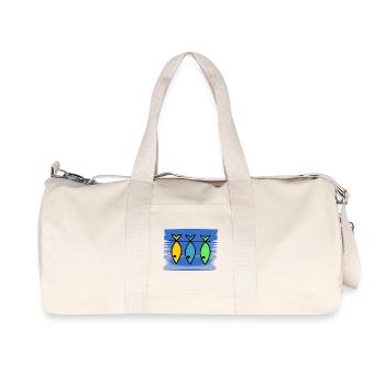POISSON. POISSON D'AVRIL. VACANCES. ETE. HUMOUR - Sac de sport en toile recyclée Stanley/Stella - blanc naturel - Devant