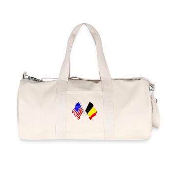Drapeau des États-Unis et drapeau de la Belgique - Sac de sport en toile recyclée Stanley/Stella - blanc naturel - Devant