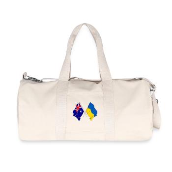 Flag of Australia and flag of Ukraine - Recycled Canvas Sports Bag by Stanley/Stella - natural - Front