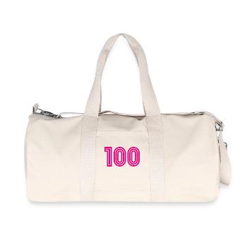 100. 100 YEARS. 100th ANNIVERSARY. 100 BIRTHDAY - Recycled Canvas Sports Bag by Stanley/Stella - natural - Front
