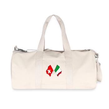 Flagge der Schweiz und Flagge Italien - Recycelte Canvas-Sporttasche von Stanley/Stella - Naturweiß - Vorne
