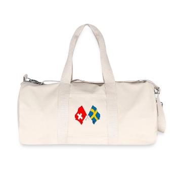 Drapeau de la Suisse et drapeau de la Suède - Sac de sport en toile recyclée Stanley/Stella - blanc naturel - Devant
