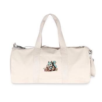 Cute cartoon squirrel in sandbox - Recycled Canvas Sports Bag by Stanley/Stella - natural - Front