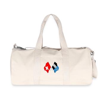 Flagge Schweiz und Flagge Aargau - Recycelte Canvas-Sporttasche von Stanley/Stella - Naturweiß - Vorne