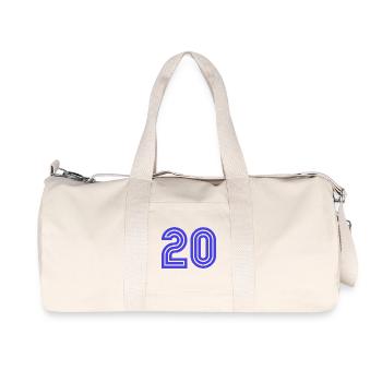 20. 20 JAHRE. 20-JÄHRIGES JUBILÄUM. 20-JÄHRIGES JUBILÄUM. - Recycelte Canvas-Sporttasche von Stanley/Stella - Naturweiß - Vorne