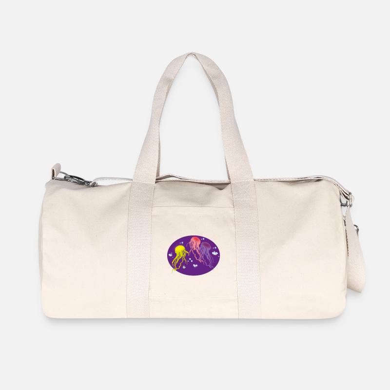 Quallen mehrfarbig - Recycelte Canvas-Sporttasche von Stanley/Stella - Naturweiß
