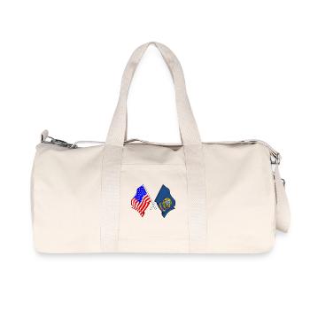 Drapeau des États-Unis et de l’État d’Indaho franchi - Sac de sport en toile recyclée Stanley/Stella - blanc naturel - Devant