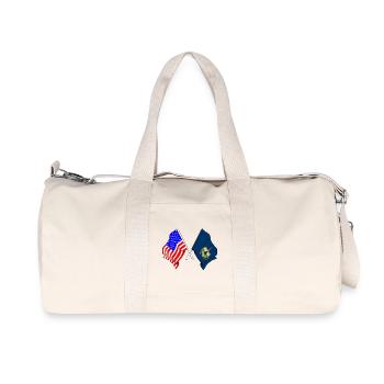 Drapeau des États-Unis et de l’État du Vermont croisé - Sac de sport en toile recyclée Stanley/Stella - blanc naturel - Devant