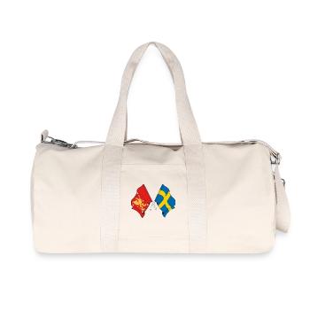 Drapeaux de l’Östergötland et de la Suède - Sac de sport en toile recyclée Stanley/Stella - blanc naturel - Devant