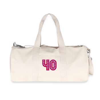 40. 40 ANS. 40e ANNIVERSAIRE. ANNIVERSAIRE 40 ANS. - Sac de sport en toile recyclée Stanley/Stella - blanc naturel - Devant