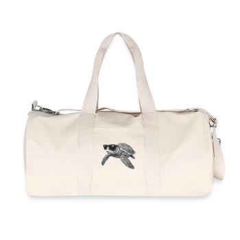 Cooler Meeresschildkröte mit Sonnenbrille - Recycelte Canvas-Sporttasche von Stanley/Stella - Naturweiß - Vorne