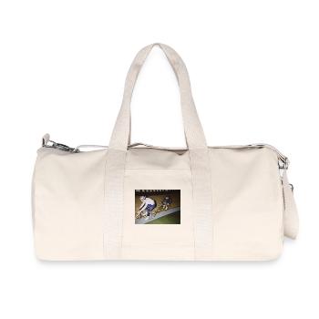 Road Cyclists – Vintage Track - Recycled Canvas Sports Bag by Stanley/Stella - natural - Front