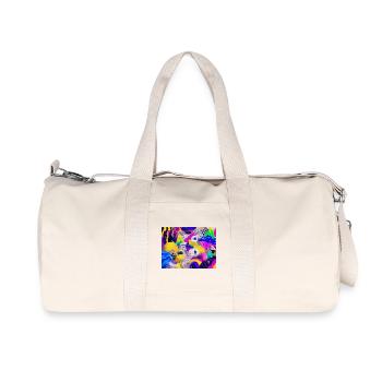 Bunte Psychedelic Geometry Illustration - Recycelte Canvas-Sporttasche von Stanley/Stella - Naturweiß - Vorne
