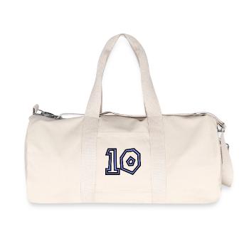 10. 10 ANS. 10e ANNIVERSAIRE. ANNIVERSAIRE 10 ANS. - Sac de sport en toile recyclée Stanley/Stella - blanc naturel - Devant