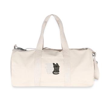 Cat Behind Every Strong Woman Annoyed Grumpy - Recycled Canvas Sports Bag by Stanley/Stella - natural - Front