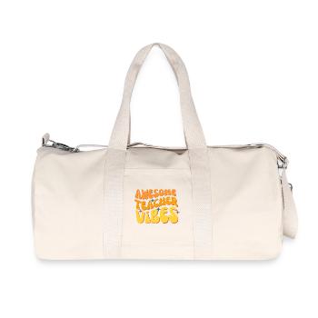 Awesome Teacher Vibes - Recycled Canvas Sports Bag by Stanley/Stella - natural - Front