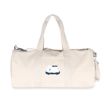 Tired Polar Bear on Sofa - Recycled Canvas Sports Bag by Stanley/Stella - natural - Front