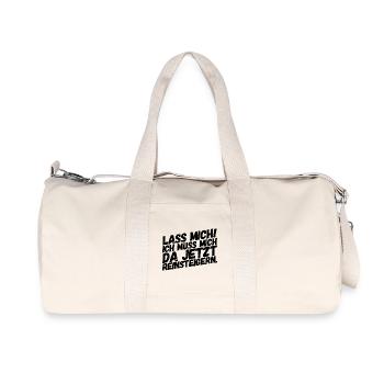 Lustiges Lass mich ich muss mich da Reinsteigern - Recycelte Canvas-Sporttasche von Stanley/Stella - Naturweiß - Vorne