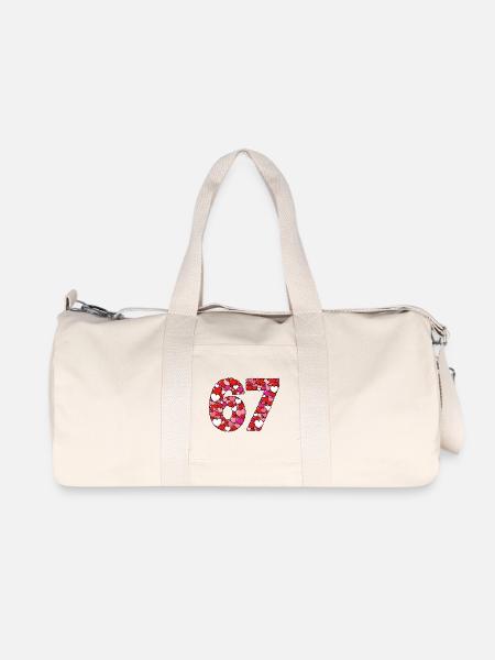67 Valentinstag Herzen - Recycelte Canvas-Sporttasche von Stanley/Stella - Naturweiß