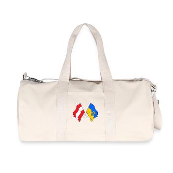 Austria & Lower Austria Crossed Flags - Recycled Canvas Sports Bag by Stanley/Stella - natural - Front
