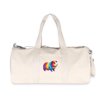 Colorful Guinea Pig Rainbow Pop Art Watercolor - Recycled Canvas Sports Bag by Stanley/Stella - natural - Front