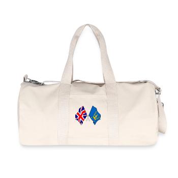 Drapeaux croisés du Suffolk et de la Grande-Bretagne - Sac de sport en toile recyclée Stanley/Stella - blanc naturel - Devant