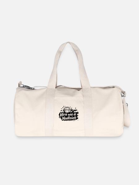 Hirn wie a Nudelsieb - Recycelte Canvas-Sporttasche von Stanley/Stella - Naturweiß