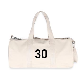 ANNIVERSARY. HAPPY BIRTHDAY. HAPPY BIRTHDAY. - Recycled Canvas Sports Bag by Stanley/Stella - natural - Front