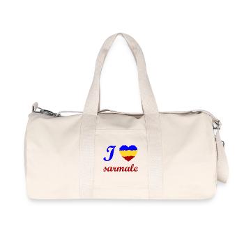 I love Sarmale and Romania - Recycled Canvas Sports Bag by Stanley/Stella - natural - Front