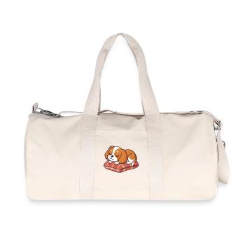 Chiot Dormeur sur Coussin Plaid - Sac de sport en toile recyclée Stanley/Stella - blanc naturel - Devant