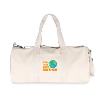 Respect Your Mother Earth Retro Eco Nature Graphic - Recycelte Canvas-Sporttasche von Stanley/Stella - Naturweiß - Vorne