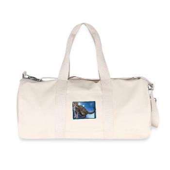 Blue Leopard Bokeh - Recycled Canvas Sports Bag by Stanley/Stella - natural - Front