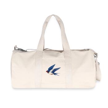 Hirondelle bleue aquarelle - Sac de sport en toile recyclée Stanley/Stella - blanc naturel - Devant