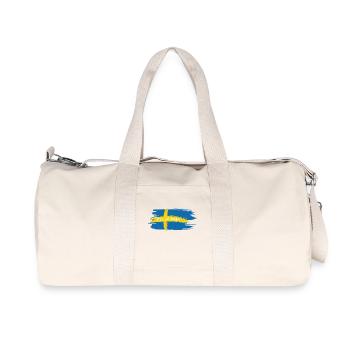 Vill Du Fika? – Schwedischer Kaffee Humor - Recycelte Canvas-Sporttasche von Stanley/Stella - Naturweiß - Vorne