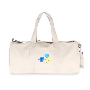 Lineart Blue avec des formes pastel - Sac de sport en toile recyclée Stanley/Stella - blanc naturel - Devant