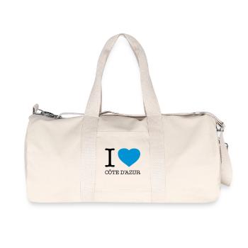 I LOVE COTE D’AZUR France Frankreich - Sac de sport en toile recyclée Stanley/Stella - blanc naturel - Devant