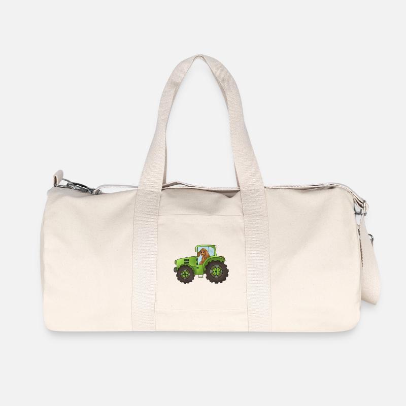 Hund mit Trecker - Recycelte Canvas-Sporttasche von Stanley/Stella - Naturweiß
