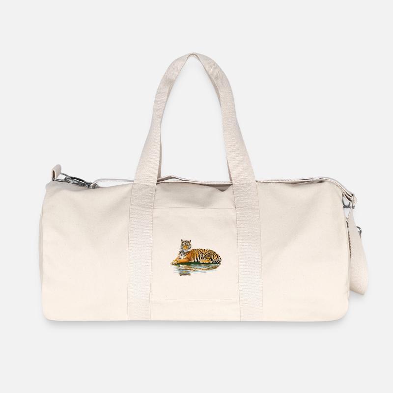 Tiger - Recycelte Canvas-Sporttasche von Stanley/Stella - Naturweiß