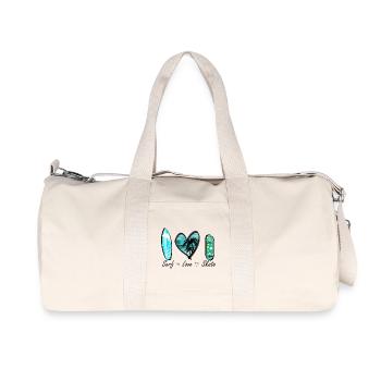 surf love skate vague coeur - Sac de sport en toile recyclée Stanley/Stella - blanc naturel - Devant