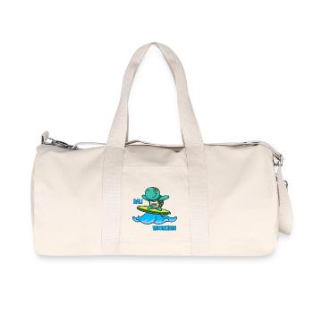 Kawaii turtle surfer, Bali Indonesia - Recycled Canvas Sports Bag by Stanley/Stella - natural - Front