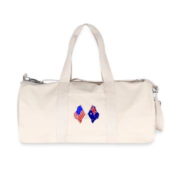Drapeau des États-Unis et drapeau de l’Australie - Sac de sport en toile recyclée Stanley/Stella - blanc naturel - Devant