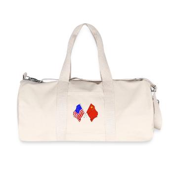 Drapeau des États-Unis et drapeau de la Chine - Sac de sport en toile recyclée Stanley/Stella - blanc naturel - Devant
