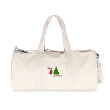 Santa peeing - Christmas Tree - Santa Claus - Recycled Canvas Sports Bag by Stanley/Stella - natural - Front