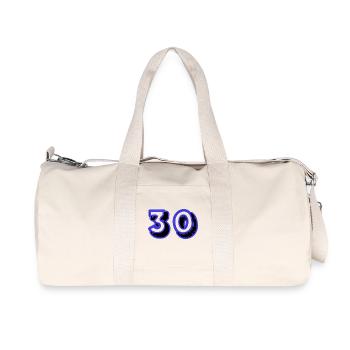 30. 30 JAHRE. 30-JÄHRIGES JUBILÄUM. 30-JÄHRIGES JUBILÄUM. - Recycelte Canvas-Sporttasche von Stanley/Stella - Naturweiß - Vorne