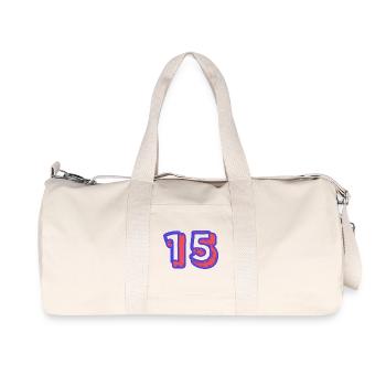 15. 15 YEARS. 15th ANNIVERSARY. 15 YEAR ANNIVERSARY. - Recycled Canvas Sports Bag by Stanley/Stella - natural - Front